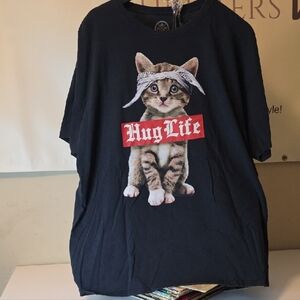 Hug Life Cat T-Shirt - Black